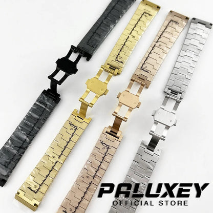 High Quality 21MM Watch Accessories Fit For Santos Modification Parts Solid Stainless Steel Watch Bracelet NH34 NH35 NH36 Parts