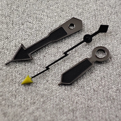 Modifita horloĝa akcesoraĵo NH35 Montriloj nigra horloĝa pinglo malforta verda brilo fulmo sekundmontrilo taŭga por NH35/NH36/4R/7S movado