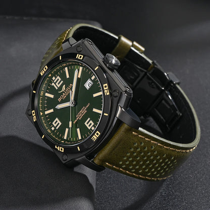 BOAIJIUA Plene Aŭtomata Mekanika Vira Horloĝo Originala Dezajno Mekanikaj Horloĝoj 50m Akvorezista Lumplena Brakhorloĝo por Viroj