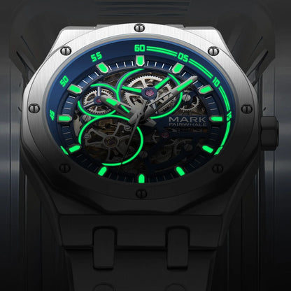 FAIRWHALE-Brajhorloĝoj Aŭtomata Mekanika Brakhorloĝo por Viroj, Neformala Sporta Horloĝo kun Lumaj Montriloj, viraj horloĝoj