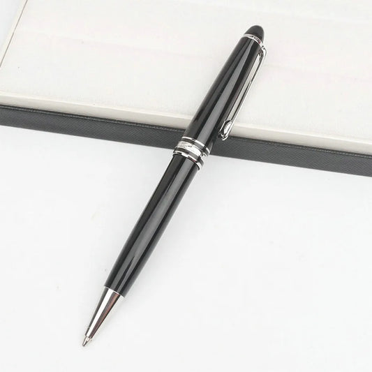 Monte Meisterstuck Collection Black Resin Ballpoint MB Rollerball Pens Platinum Coated Inlay Series Number 163 Pen