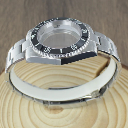 40mm NH35 Watch Case bands Sapphire for Seiko NH35 NH36 8215 2824 PT5000 Oyster Bracelet Sliding Lock Watch Bracelet Repair Part