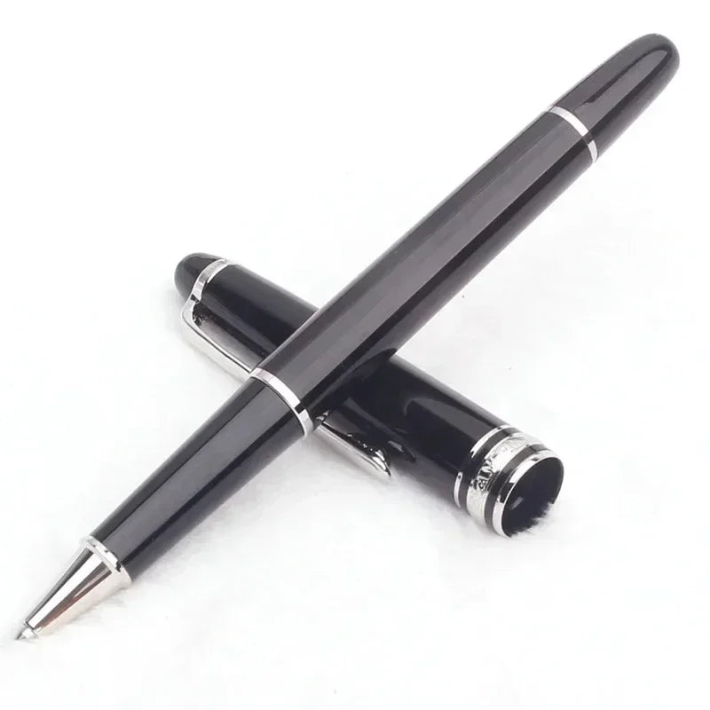 Monte Meisterstuck Collection Black 163 Pen Resin Ballpoint MB Rollerball Pens Platinum Coated Inlay Series Number Blance