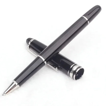 Monte Meisterstuck Collection Black 163 Pen Resin Ballpoint MB Rollerball Pens Platinum Coated Inlay Series Number Blance