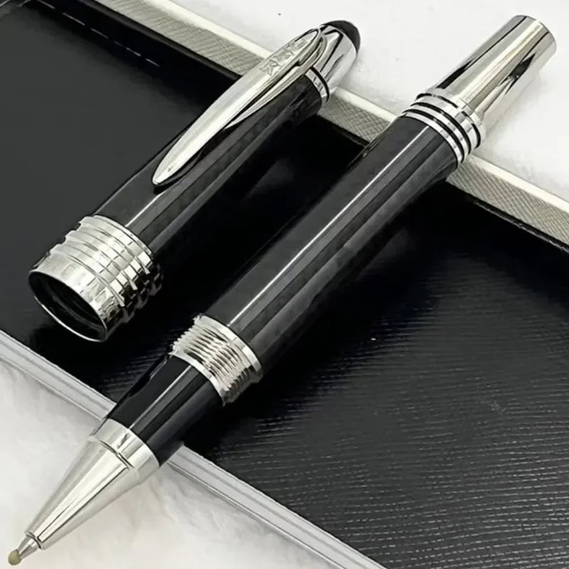 Hot John Kennedy JFK Carbon Fiber MB Gifts Fountain Pens Rollerball Ballpoint Pen Dark Blue Writing Stationery Gifts Fountain