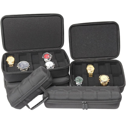 Organizilo de Horloĝskatolo por Viroj aŭ Virinoj, Portebla Vojaĝa Ujo por Horloĝoj, Portebla Stokado kaj Montraĵo por Brakhorloĝoj kaj Inteligentaj Horloĝoj