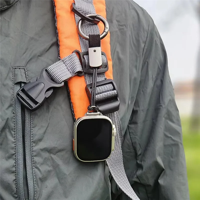 【Plej Ŝatata de Aĉetanto!】Mallonga Penda Ŝnura Kolĉeno por Horloĝĉeno Taŭga por Aŭto/Hejma Ŝlosilŝnuro por Sporta Horloĝo