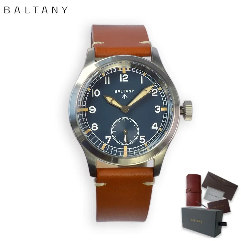 Baltany 2025 New Men's Quartz Watch VD78 Retro Military 39mm Vintage Stainless Steel 100M Waterproof Sub-Second Reloj Hombe
