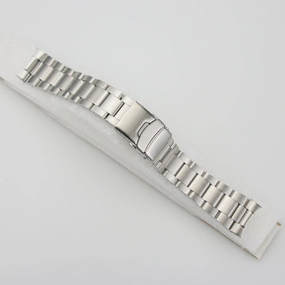 316L Stainless Steel Solid Band With Buckle Coved Solid 3 Link 22mm Fit SKX007 Watch Bracelet