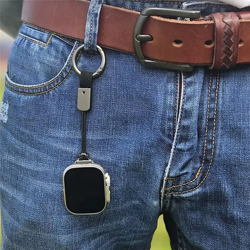 【Plej Ŝatata de Aĉetanto!】Mallonga Penda Ŝnura Kolĉeno por Horloĝĉeno Taŭga por Aŭto/Hejma Ŝlosilŝnuro por Sporta Horloĝo