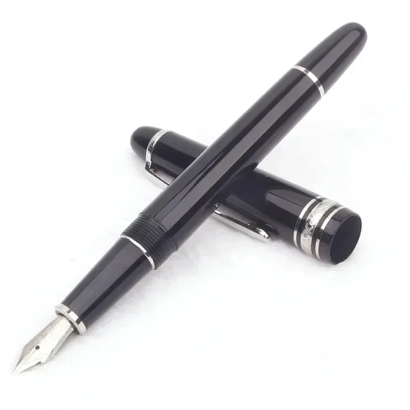 Monte Meisterstuck Collection Black Resin Ballpoint MB Rollerball Pens Platinum Coated Inlay Series Number 163 Pen
