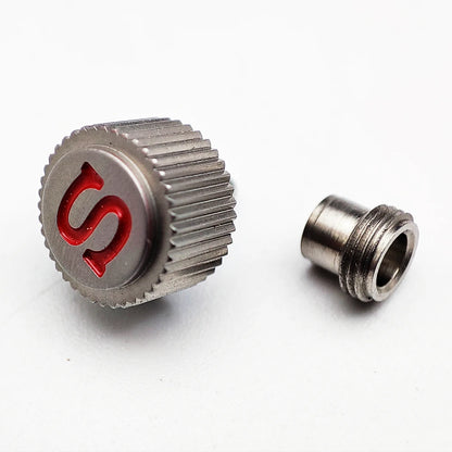 Akcesora tenilo de krono de neoksidebla ŝtalo por horloĝo 7S26/NH35/NH36/NH35a/NH36a/NE15/4R35/4R36/6R15-movado por horloĝo SKX007/SKX009