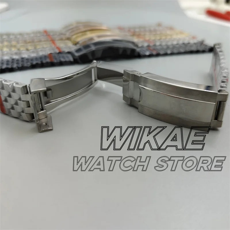 20mm New Curved End Link Watch Band Sterile Solid Stainless Steel twotone Men's Watch Bracelet Glide Clasp Fit 36mm40mm41mm Case
