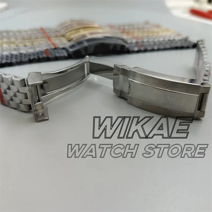 20mm New Curved End Link Watch Band Sterile Solid Stainless Steel twotone Men's Watch Bracelet Glide Clasp Fit 36mm40mm41mm Case