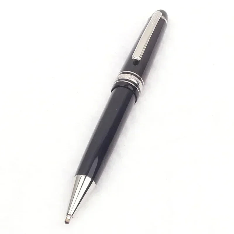 Monte Meisterstuck Collection Black Resin Ballpoint MB Rollerball Pens Platinum Coated Inlay Series Number 163 Pen