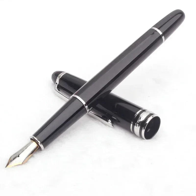 Monte Meisterstuck Collection Black Resin Ballpoint MB Rollerball Pens Platinum Coated Inlay Series Number 163 Pen