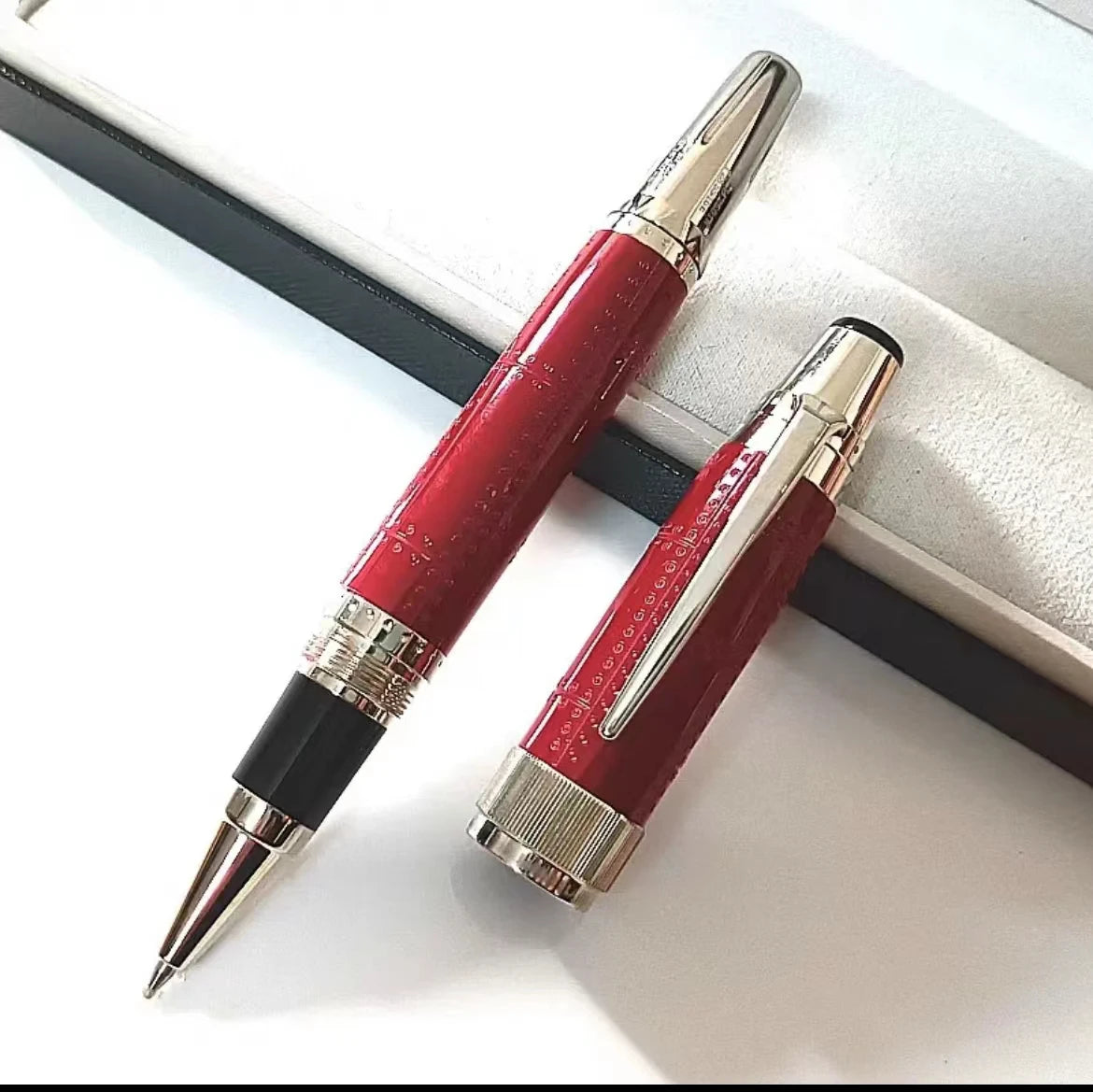 Hot John Kennedy JFK Carbon Fiber MB Gifts Fountain Pens Rollerball Ballpoint Pen Dark Blue Writing Stationery Gifts Fountain