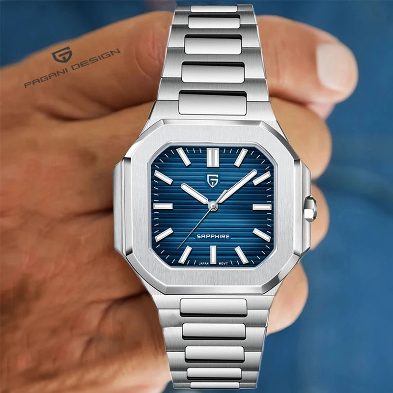 PAGANI DESIGN Men's Watch Luxury Fashion Sapphire Glass Quartz Watch for Men Stainless Steel Sports Waterproof Men Watches 2025