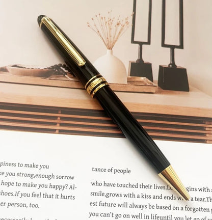 Monte Meisterstuck Collection Black 163 Pen Resin Ballpoint MB Rollerball Pens Platinum Coated Inlay Series Number Blance