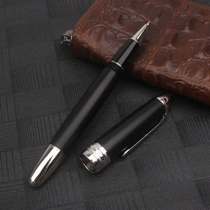 Nigra Rezina 149 Piŝta Plumo kun Fenestro por Vido, Rulpremilo, Arĝenta Ora Klipo, Komerca Oficeja Lernejo, Skribplumoj