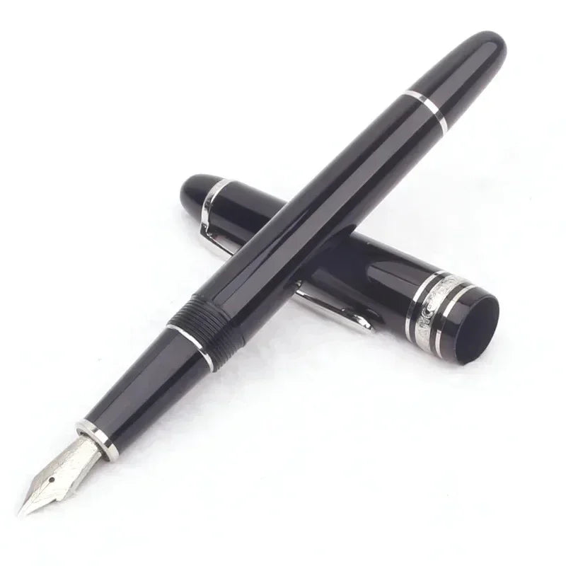 Monte Meisterstuck Collection Black 163 Pen Resin Ballpoint MB Rollerball Pens Platinum Coated Inlay Series Number Blance
