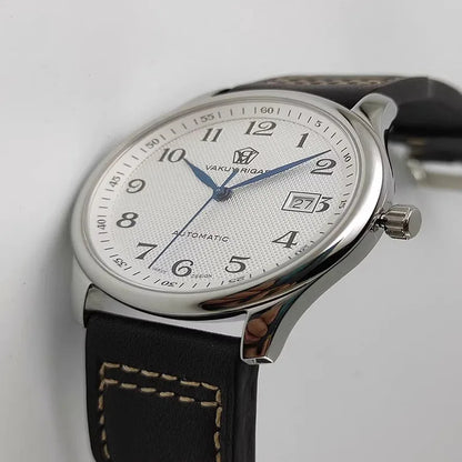 Men's Automatic Watch, Business Haiou ST2130 Caliber, Burnt Blue Ultra-Thin Hands with Date Display