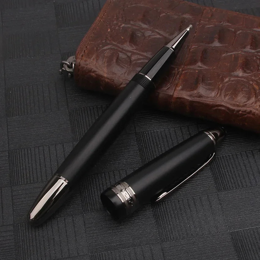 Nigra Rezina 149 Piŝta Plumo kun Fenestro por Vido, Rulpremilo, Arĝenta Ora Klipo, Komerca Oficeja Lernejo, Skribplumoj