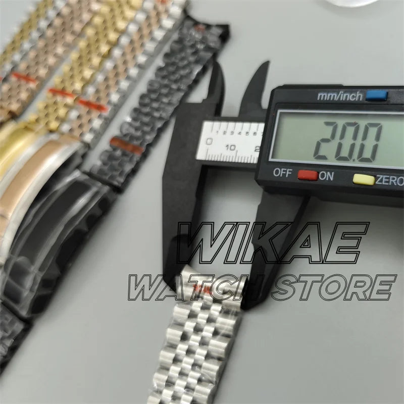 20mm New Curved End Link Watch Band Sterile Solid Stainless Steel twotone Men's Watch Bracelet Glide Clasp Fit 36mm40mm41mm Case