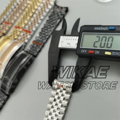 20mm New Curved End Link Watch Band Sterile Solid Stainless Steel twotone Men's Watch Bracelet Glide Clasp Fit 36mm40mm41mm Case