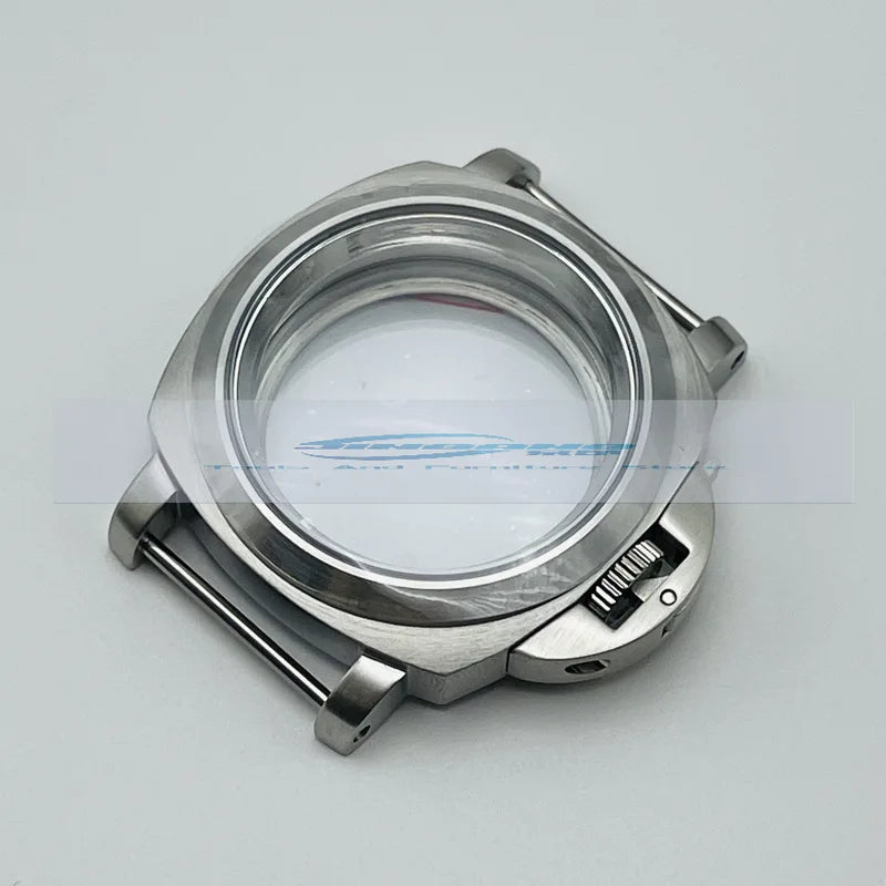 Horloĝa akcesoraĵo 40MM rustorezista ŝtala kazo kun protekta tenilo, taŭga por NH35/36/4R/7S mekanismoj
