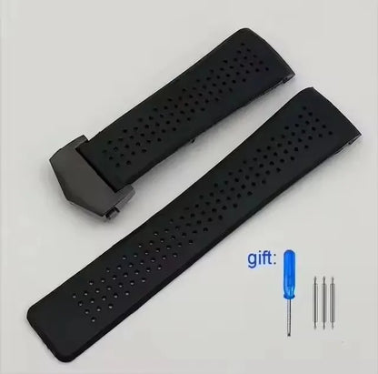 Watch Bracelet For TAG HEUER GRAND CARRERA AQUARACER Soft Silicone Wristband 22mm 24mm Men's Watch Strap Rubber Watch Band Chain