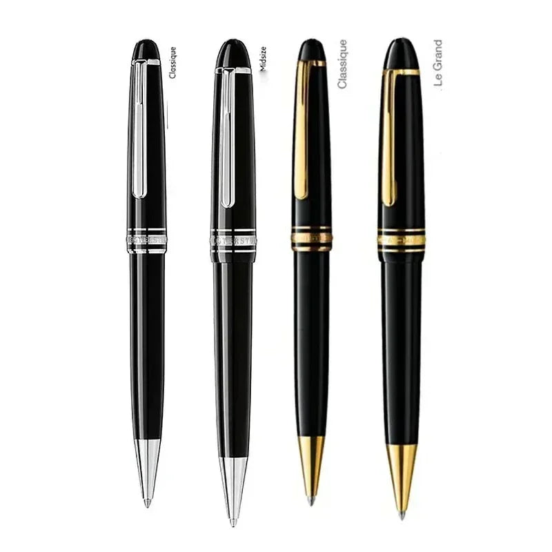 Monte Meisterstuck Collection Black 163 Pen Resin Ballpoint MB Rollerball Pens Platinum Coated Inlay Series Number Blance