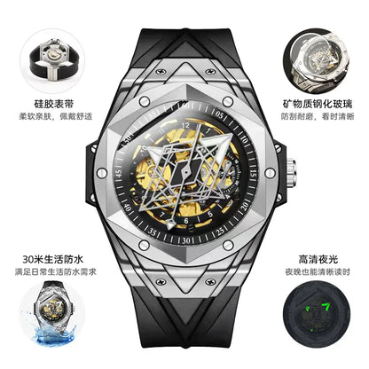 !!New Men's Automatic Mechanical Watch with Luminous Function Customized Trendy Branded Wristwatch254