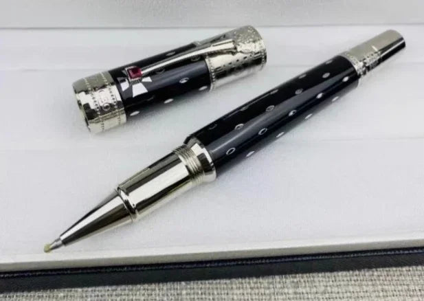 Hot John Kennedy JFK Carbon Fiber MB Gifts Fountain Pens Rollerball Ballpoint Pen Dark Blue Writing Stationery Gifts Fountain