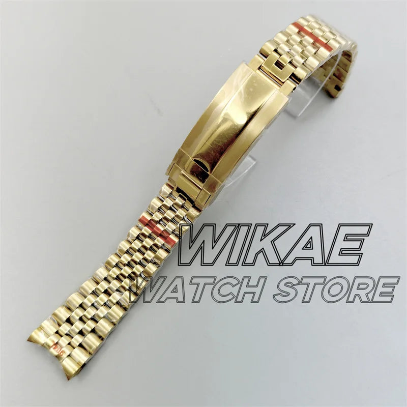 20mm New Curved End Link Watch Band Sterile Solid Stainless Steel twotone Men's Watch Bracelet Glide Clasp Fit 36mm40mm41mm Case