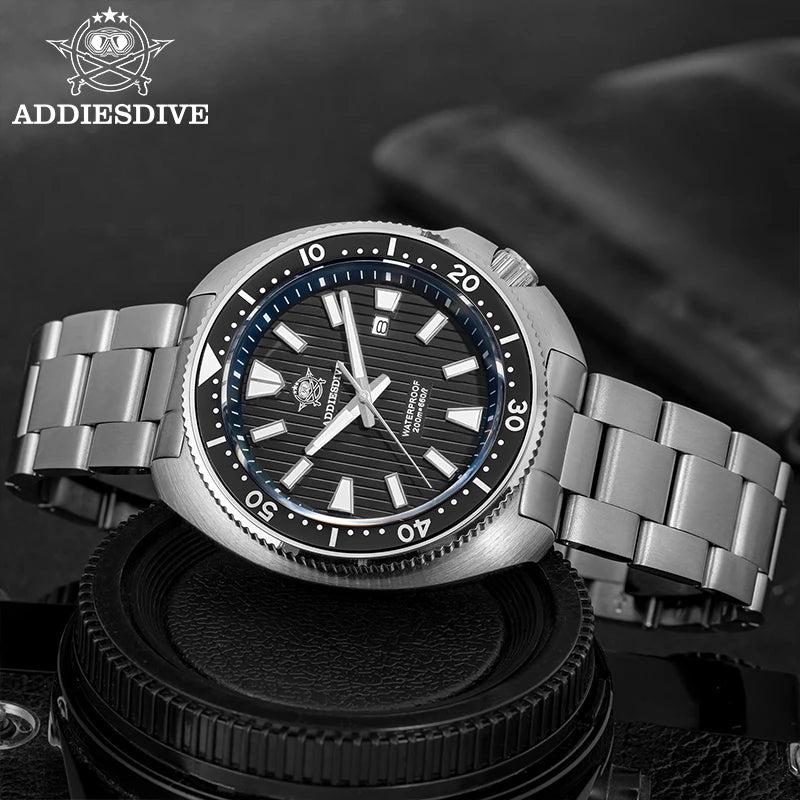 ADDIESDIVE Men's Watch AD2507 20Bar Waterproof Window Display Reloj Hombre BGW9 Super Luminous Sapphire Glass Quartz Watch