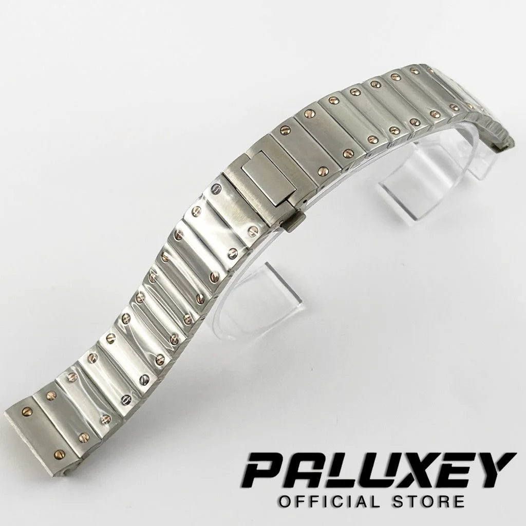 High Quality 21MM Watch Accessories Fit For Santos Modification Parts Solid Stainless Steel Watch Bracelet NH34 NH35 NH36 Parts
