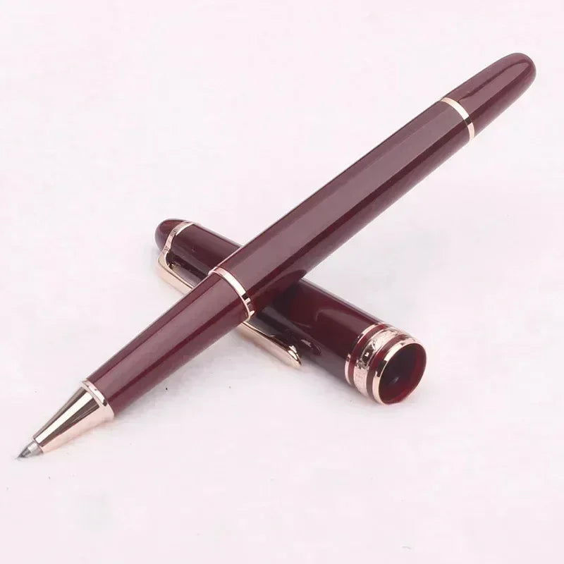 Monte Meisterstuck Collection Black Resin Ballpoint MB Rollerball Pens Platinum Coated Inlay Series Number 163 Pen