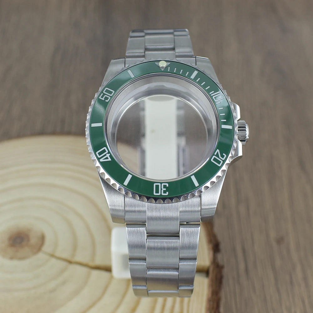 40mm NH35 Watch Case bands Sapphire for Seiko NH35 NH36 8215 2824 PT5000 Oyster Bracelet Sliding Lock Watch Bracelet Repair Part