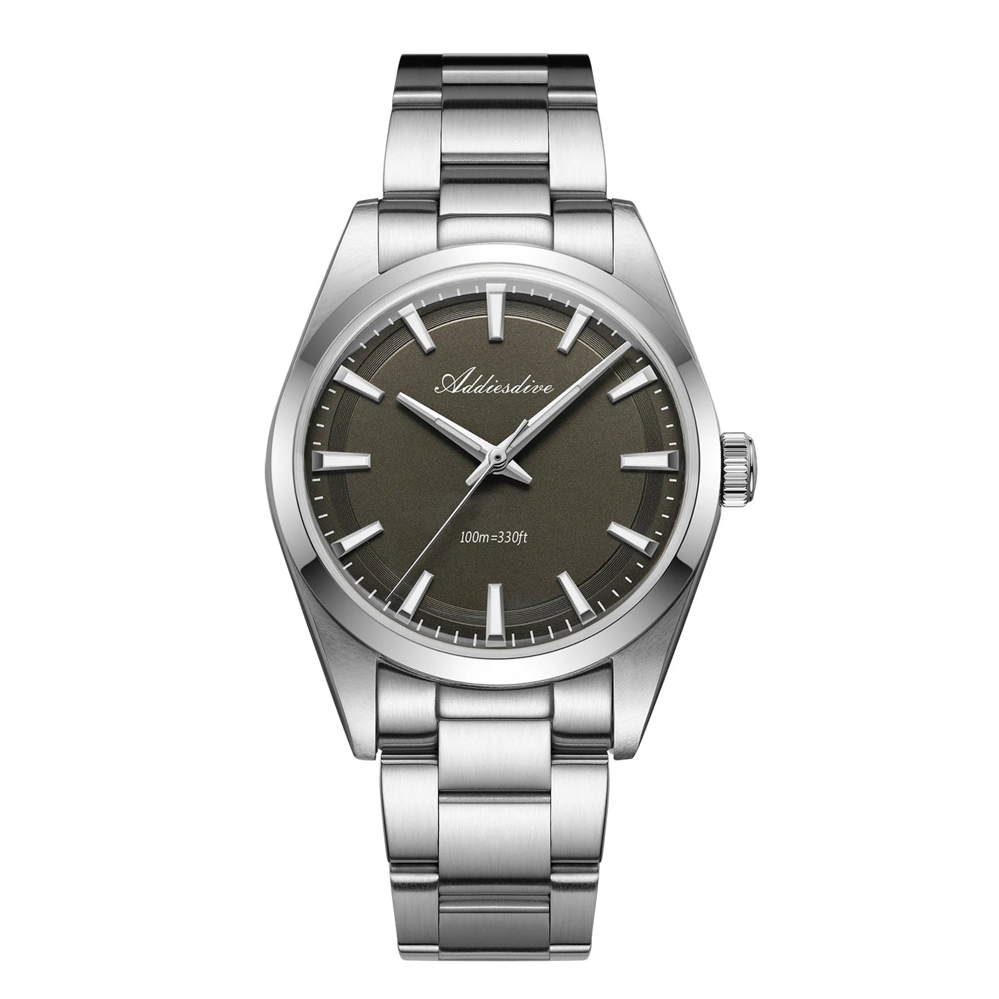 ADDIESDIVE Vira Horloĝo Nova AR-Tegaĵo Kupolvitra 100m Plonĝado 316L Neoksidebla Ŝtalo Lumplena VH31 Kvarca Horloĝo AD2066